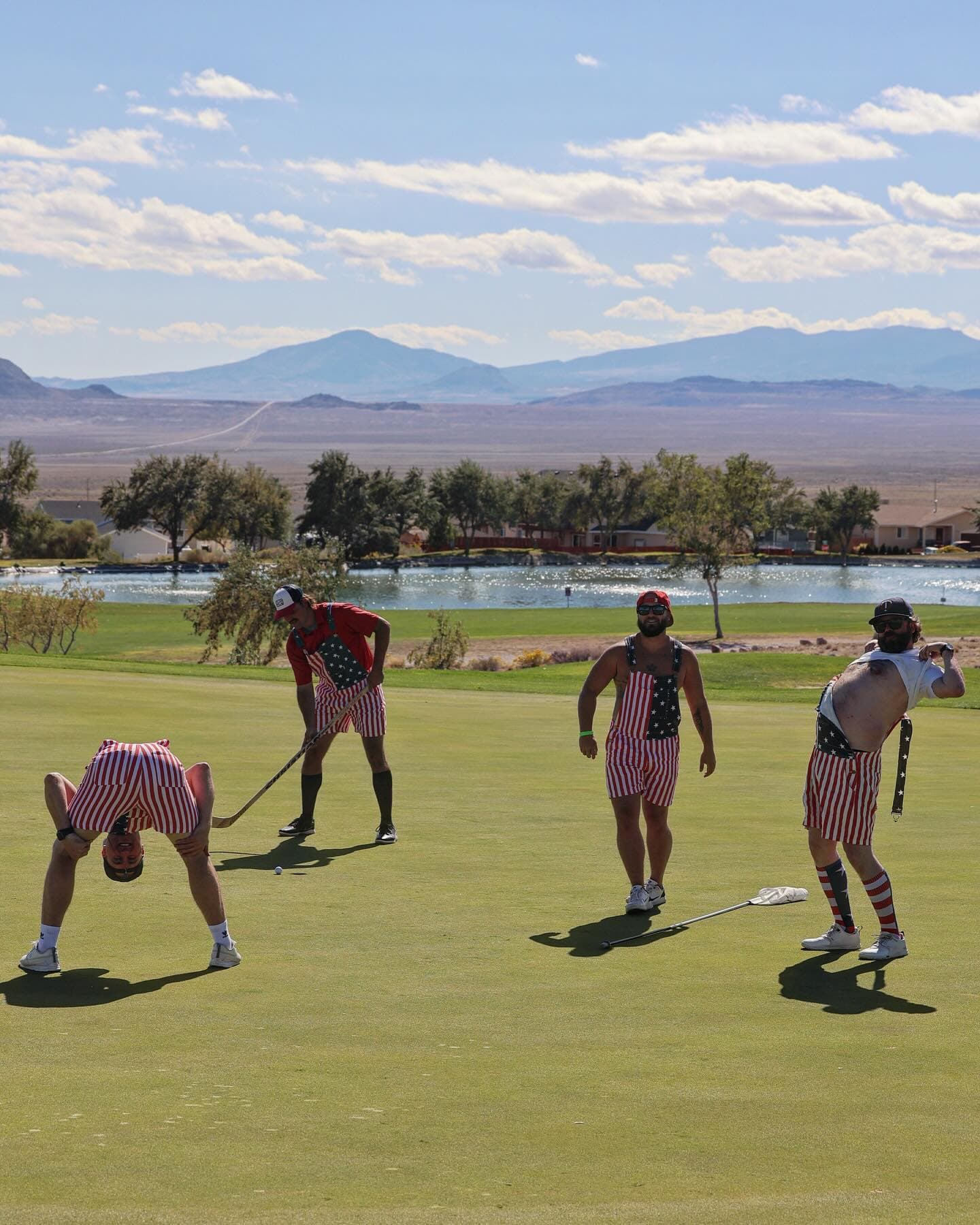 A player channels Happy Gilmore off the tee